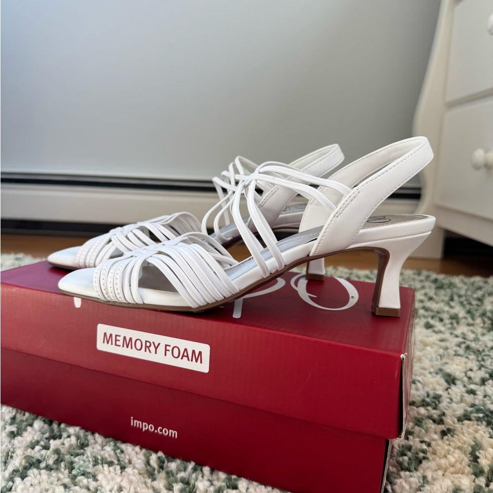 Never worn! Impo memory foam Women's Elegant White Strappy Heels
